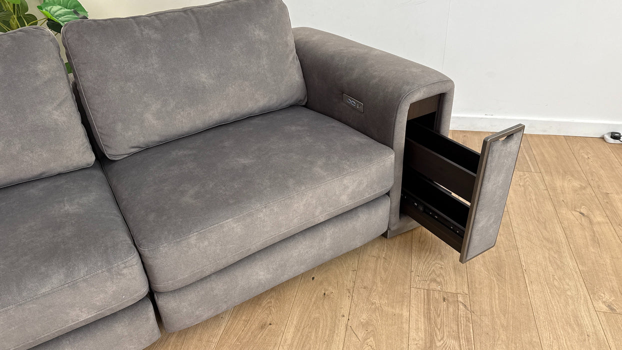 Sofology The Elixir 2.5 Seater Fabric Recliner Sofa in Lifestyle Flecked Mocha