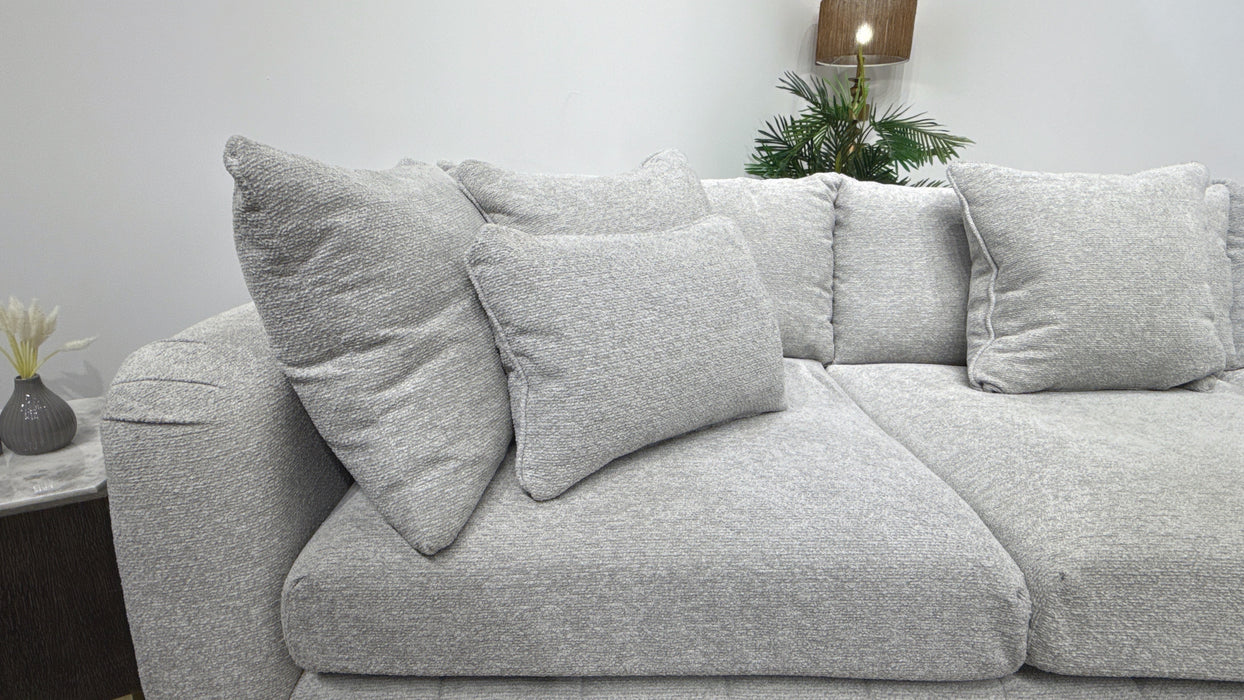 Sofology Westwood  Grande Seater Split Fabric Sofa in Boucle Silver