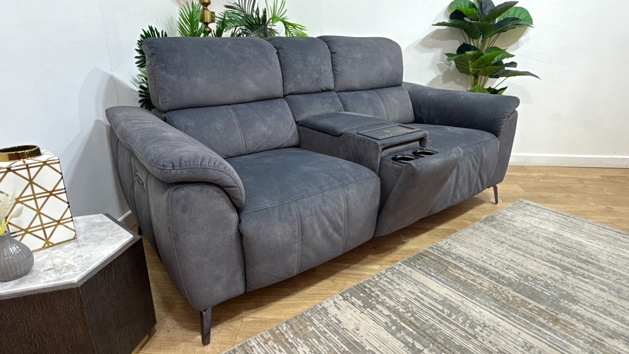 DFS Cinesound 2 Seater Power Plus Fabric Recliner in Shadow
