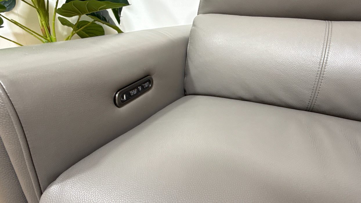 Sofology Ravello Leather 2.5 Seater Power Recliner/Headrest in Trusty Embossed Elephant