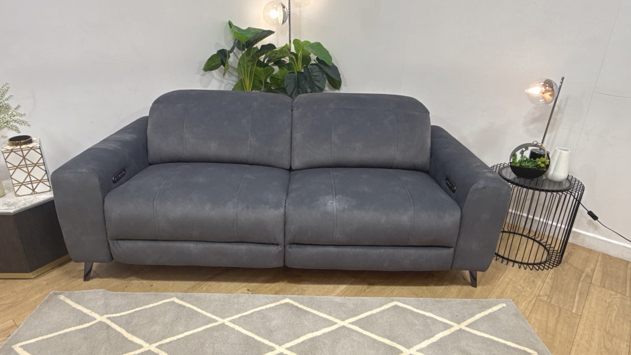 Sofology Allure Fabric 2.5 Seater Power Recliner/Headrest Lumbar Support in Lifestyle Flecked Charcoal