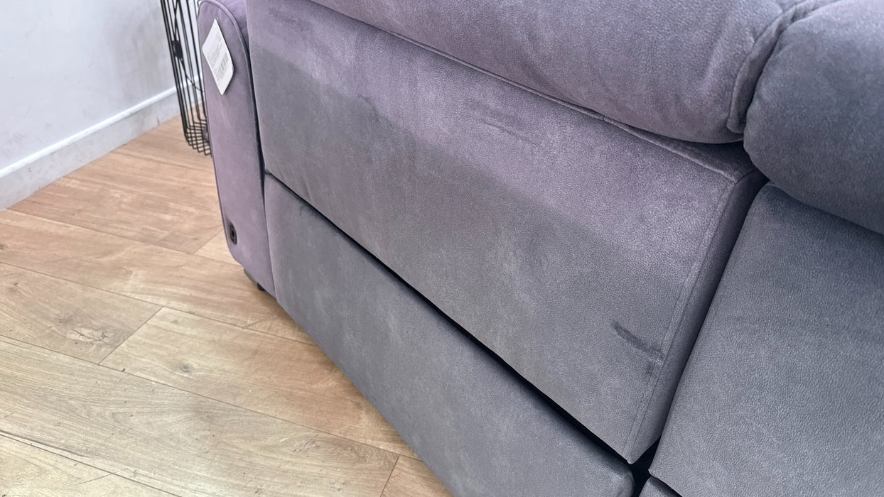 Sofology Kingsbridge Fabric 2.5 Seater Smart Console Power Recliner/Headrest Heated Seat in Lifestyle Flecked Charcoal