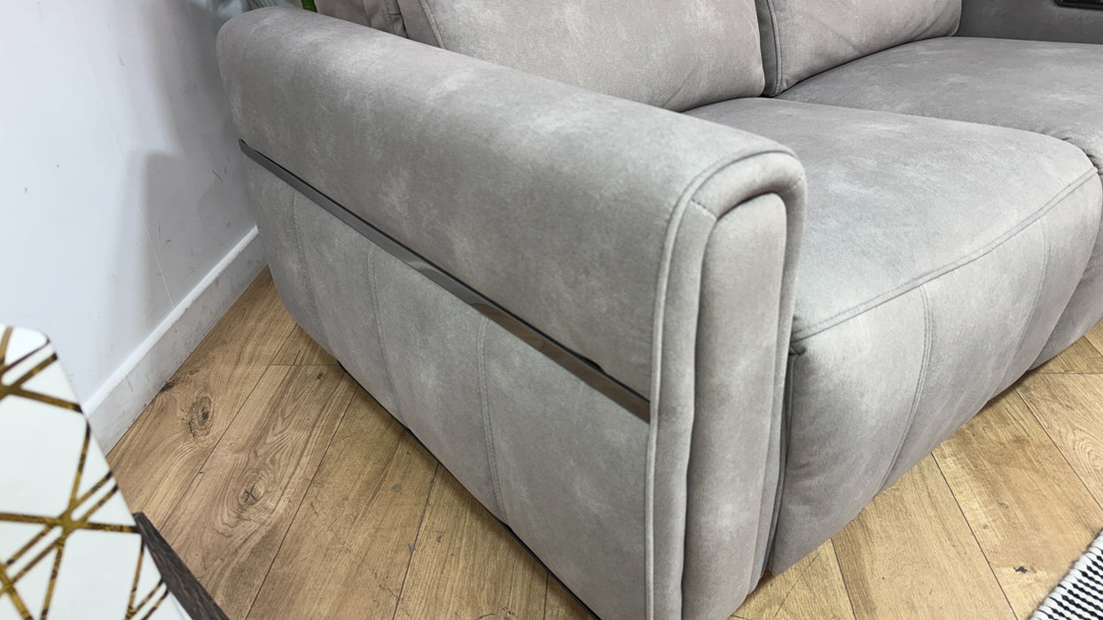 Sofology Ravello Fabric 2 Seater Power Recliner in Lifestyle Flecked Stone