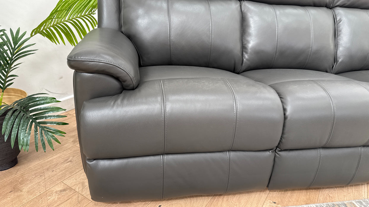 Sofology Gracie Leather 3 Seater in Trusty Sheen Charcoal