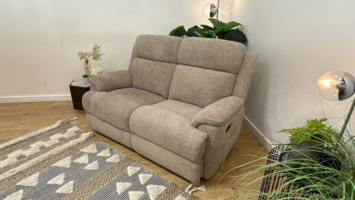 Sofology Gracie Fabric 2 Seater Manual Recliner in Hopsack Chenille Linen