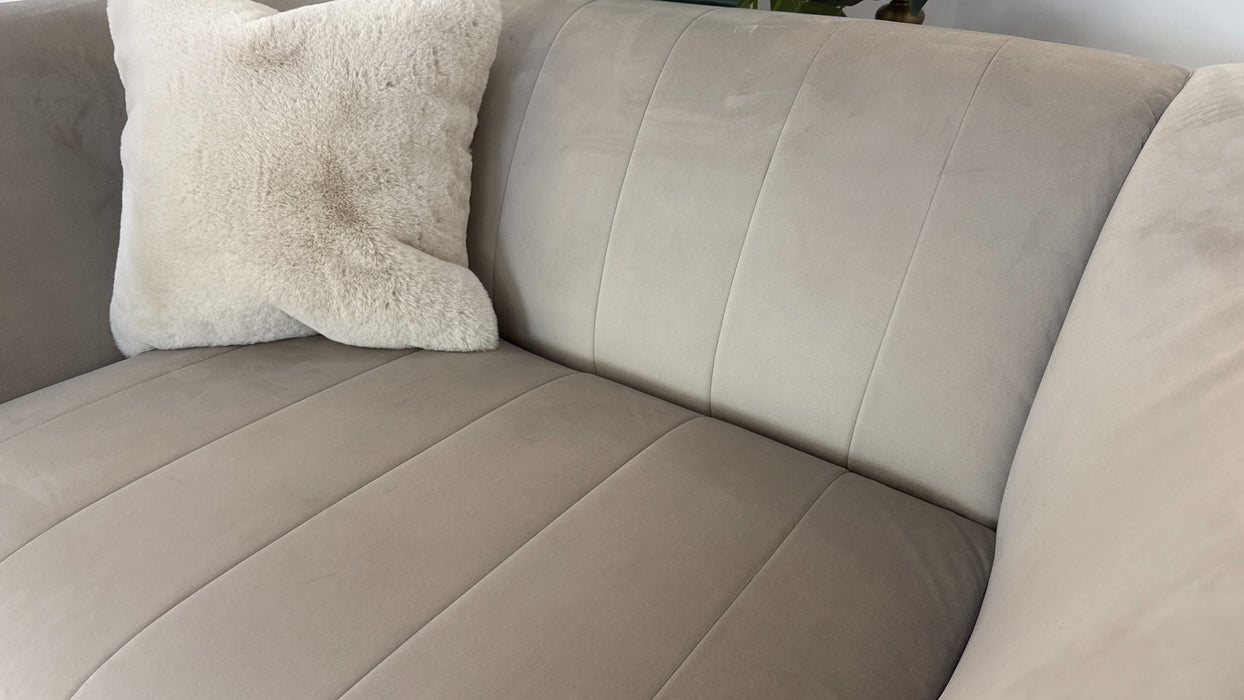 Sofology The Fitzrovia Fabric Loveseat in Matt Velvet Stone Mix With Trim