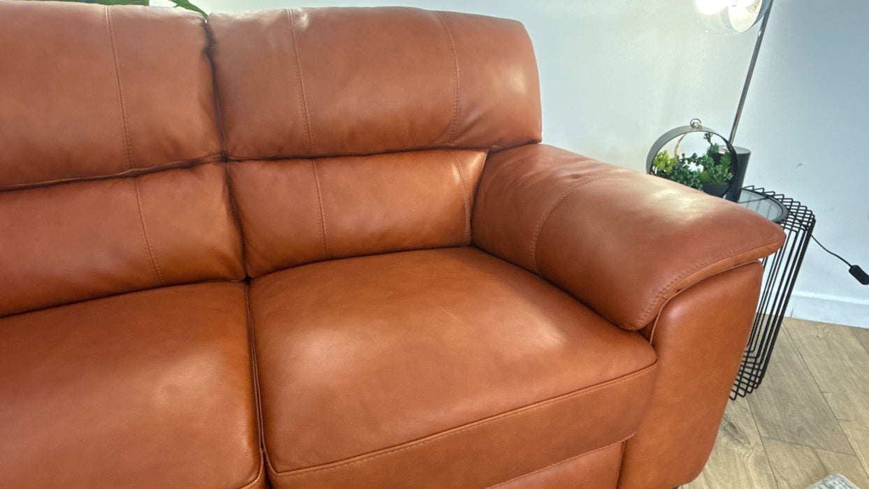 Sofology Santina Leather 2 Seater in Relaxed Soft Amber