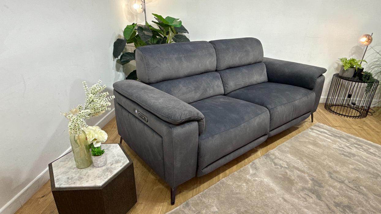 Sofology Fratelli Fabric 2.5 Seater Power Recliner/Headrest in Lifestyle Flecked Charcoal
