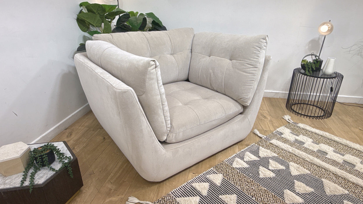 Sofology Cocoon Fabric Loveseat in Relaxed Chenille Cotton
