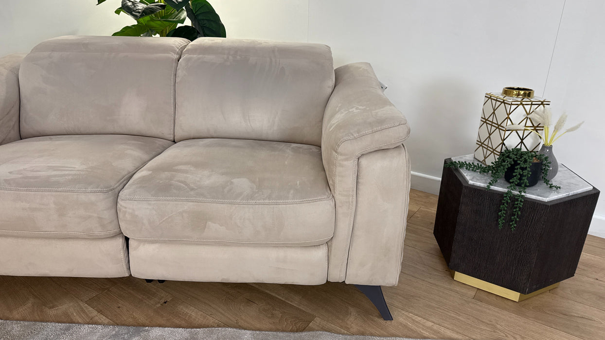 Sofology Ezra Fabric 2 Seater Power Recliner/Headrest in Tara Mink