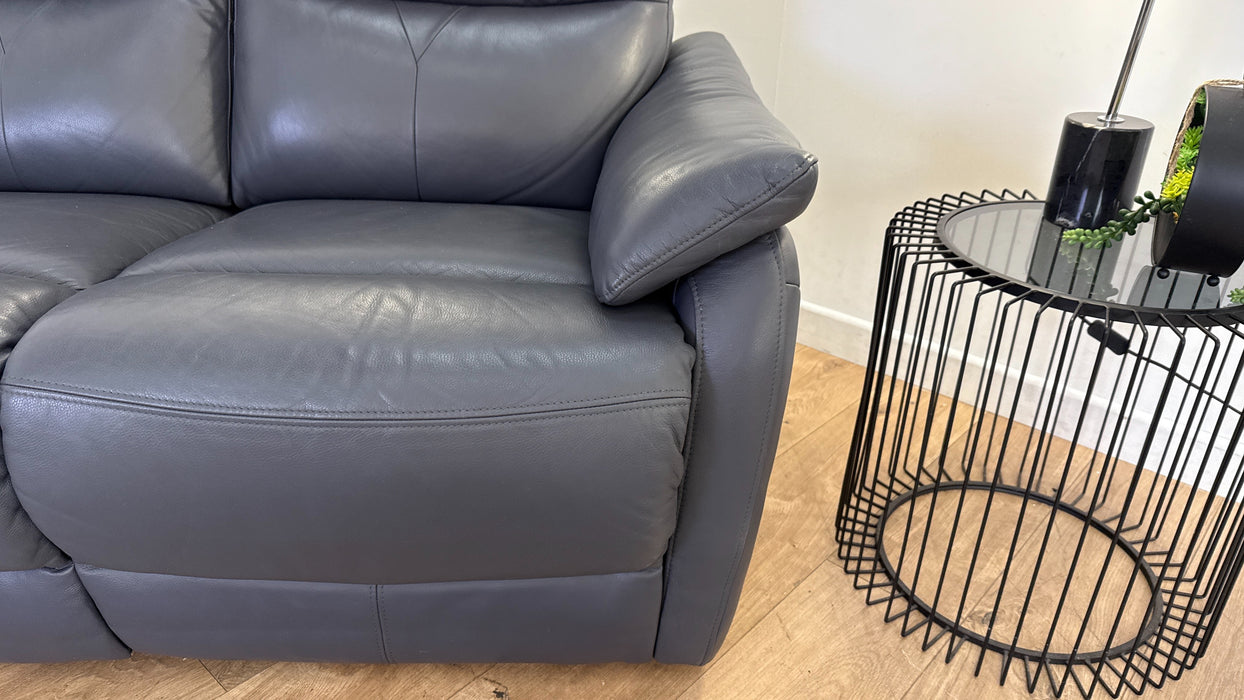 Sofology Albion Leather 2 Seater Manual Recliner in Lavender Grey