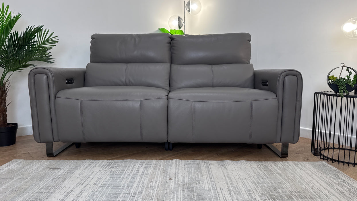 Sofology The Ravello Leather 2.5 Seater Power Recliner/Headrest in Trusty Embossed Elephant