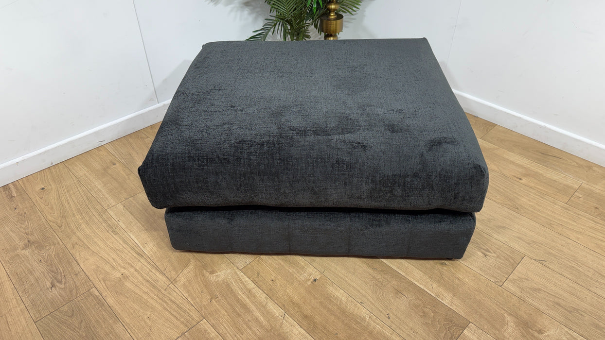 Sofology Westwood Fabric Footstool in Teddy Chenille Black