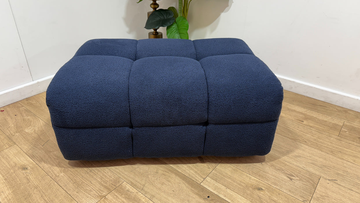 Sofology Lunar Fabric Designer Storage Footstool in Woven Boucle Navy
