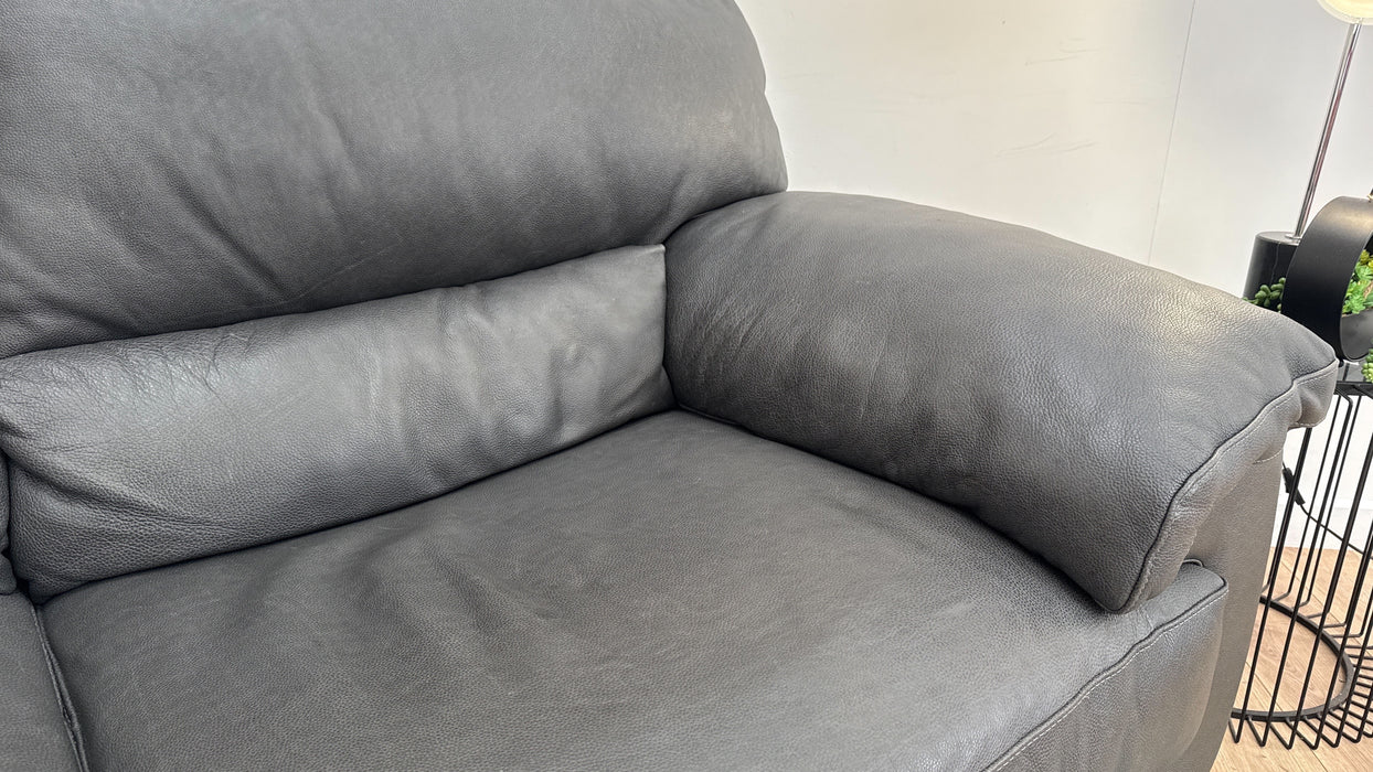 Sofology The Santino 2 Seater Leather Sofa in Apollo Grey