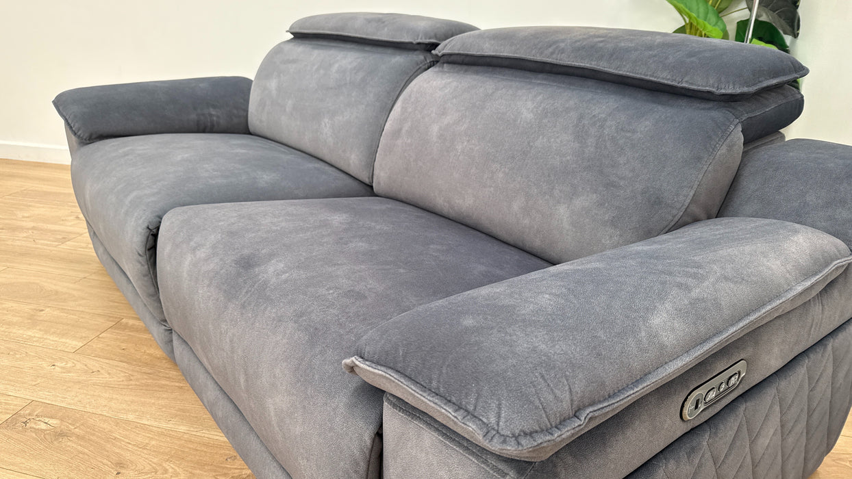 Sofology The Benz 3 Seater Fabric Recliner Sofa in Lifestyle Flecked Fabric Charcoal