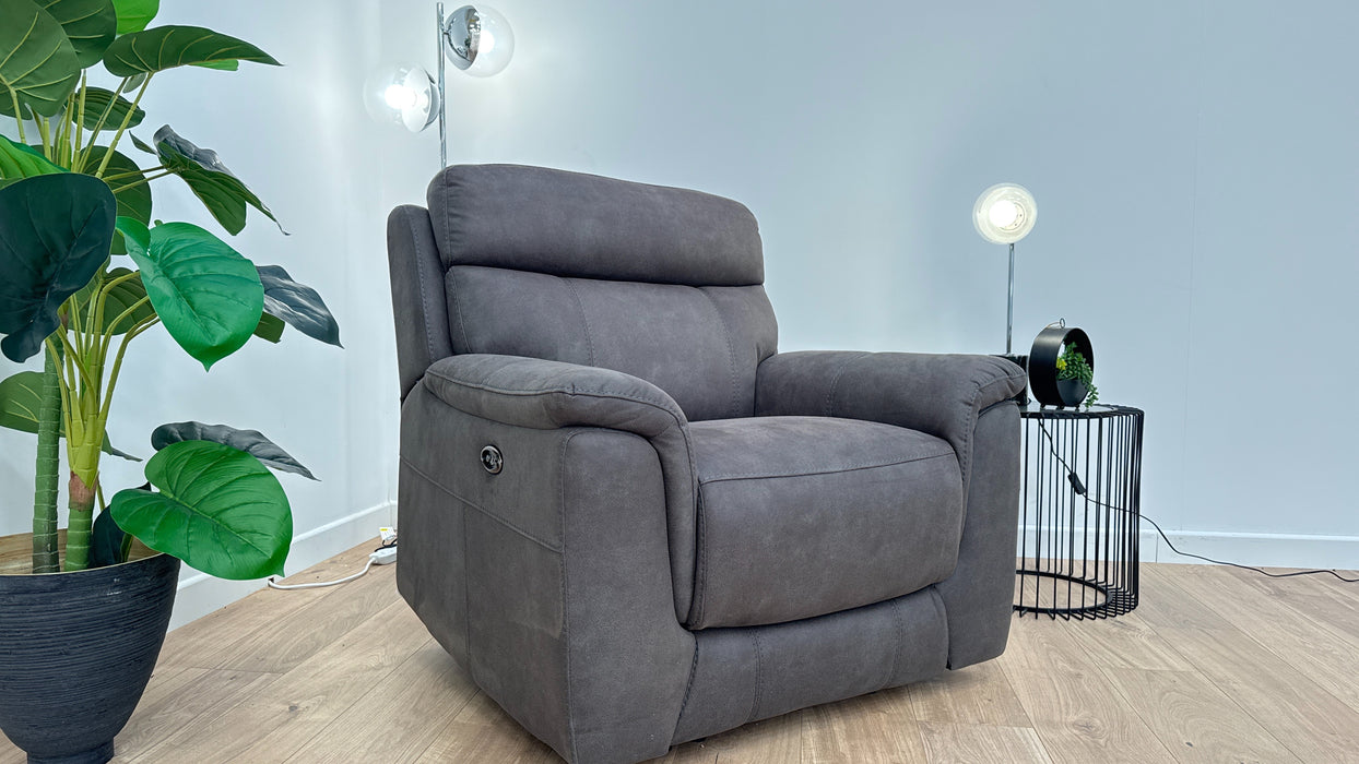 Ronan Power Recliner Chair - Grey