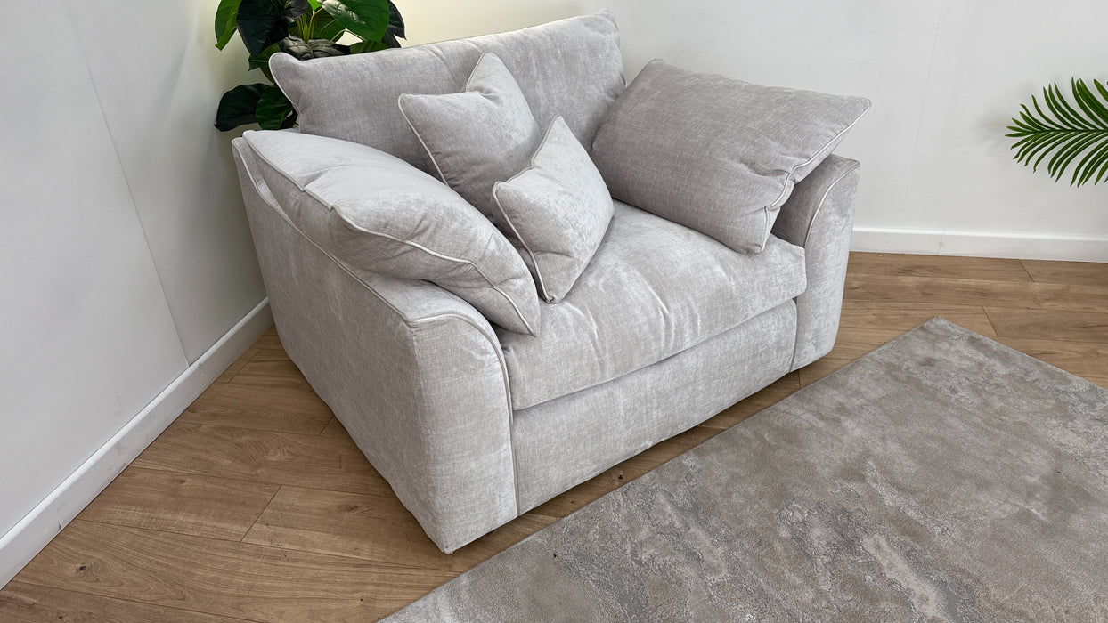 Sofology Georgio Fabric Loveseat Extra Flex Seats in Luxe Chenille Oyster