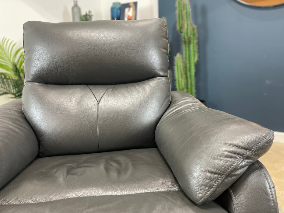 Albion Leather Chair Charcoal -  Manual Recliner (WA2)