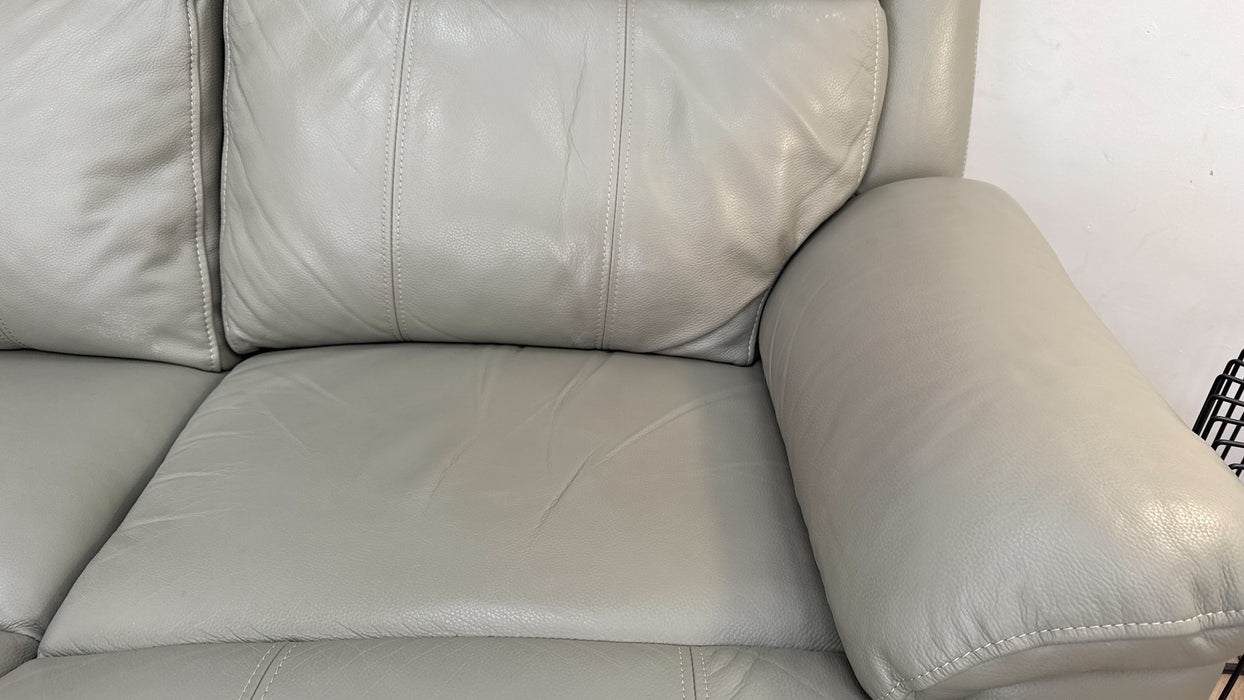 Sofology Gracie Leather 3 Seater Manual Recliner in Trusty Sheen New Club Grey