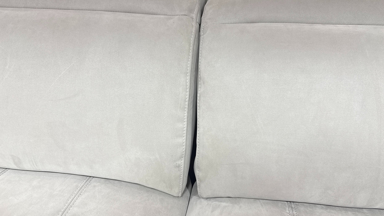 Sofology Marvella Fabric 3 Seater Power Recliner/Headrest Heated Seats in Lifestyle Nubuck Feel Light Grey