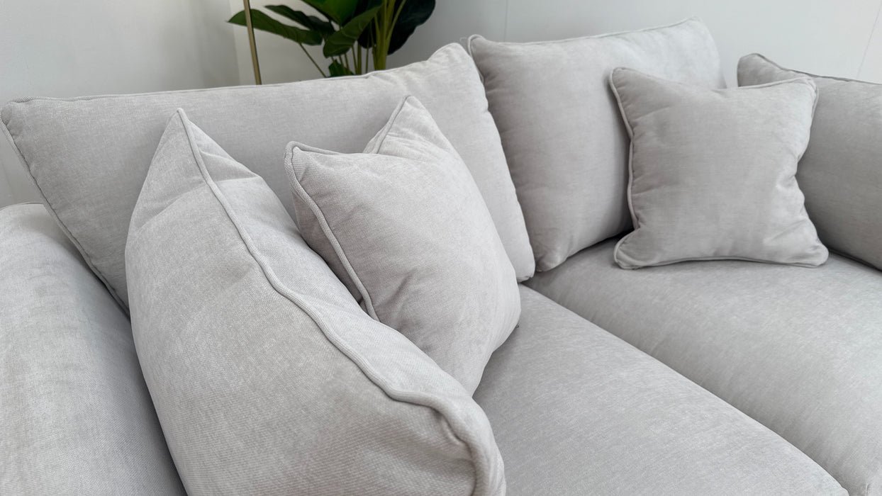 Sofology The Ziggy 2 Seater Sofa in Texture Chenille Ecru Fabric allover