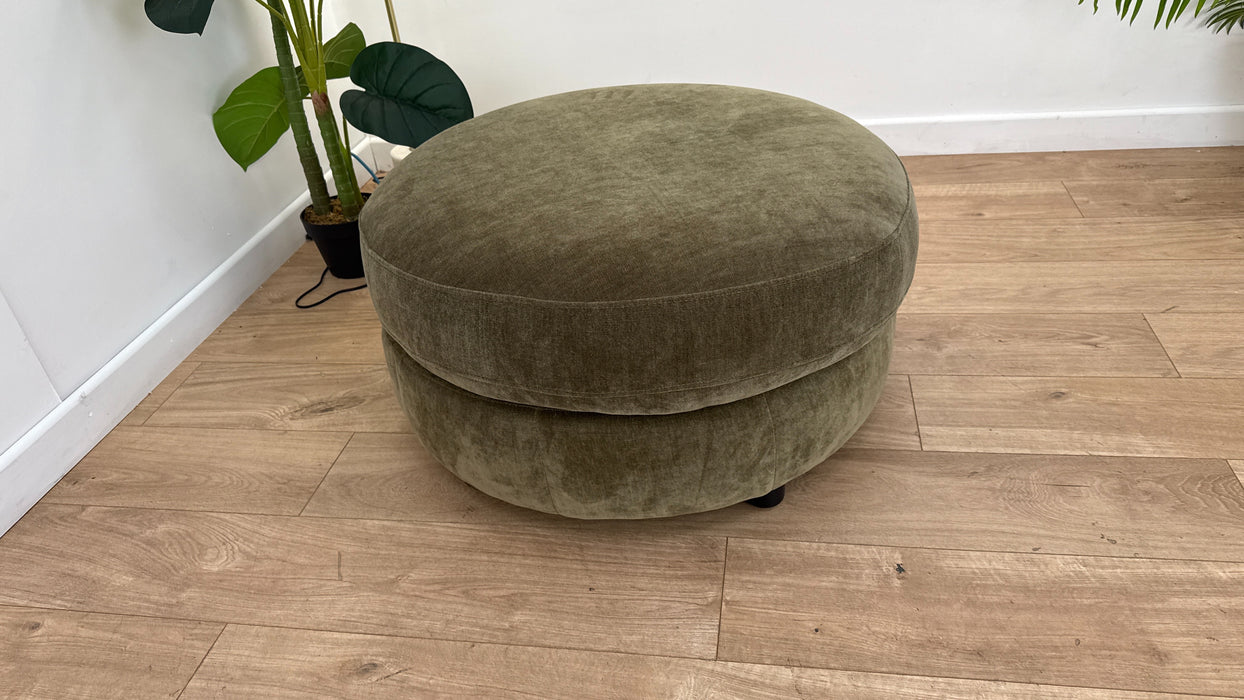 Nobu Storage Fabric Footstool in Olive