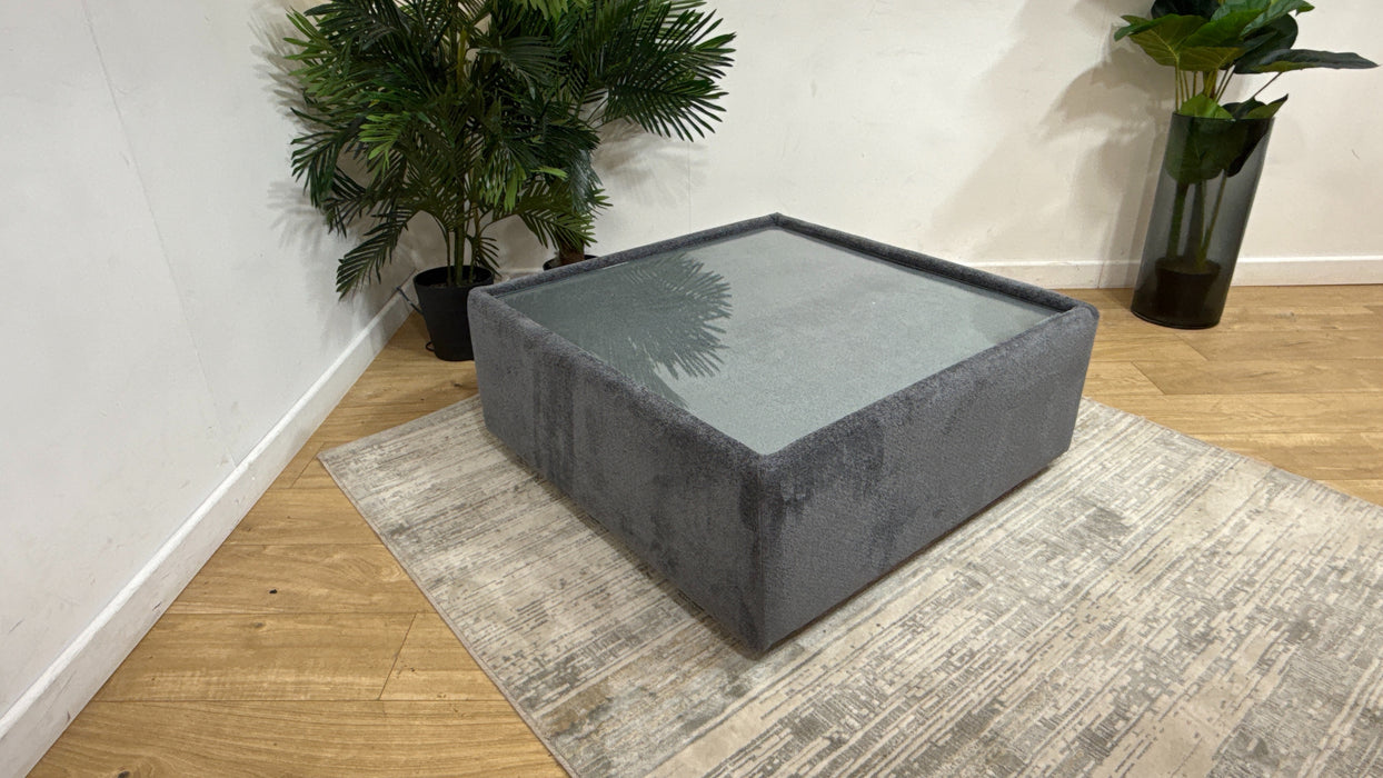 Sofology Amalfi Square Table inCosy Chenille Harbour All Over