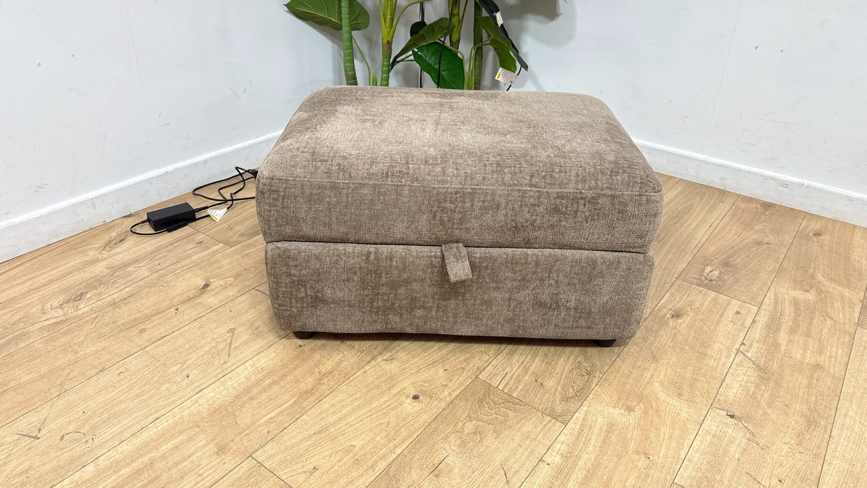Sofology Portobello Fabric Storage Foam Footstool in Teddy Chenille Mink