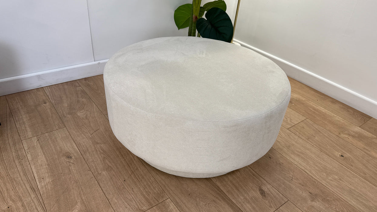 Sofology Luella Fabric Small Designer Footstool Luella Soft Sherpa Natural