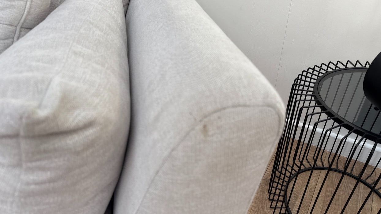 Sofology Calista Fabric 4 Seater Split Full Back Fluting in Linen Look Chenille Mist