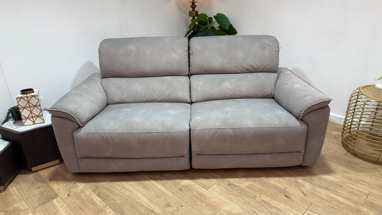 Sofology Hugo Fabric 2.5 Seater Power Recliner/Headrest in Lifestyle Flecked Stone