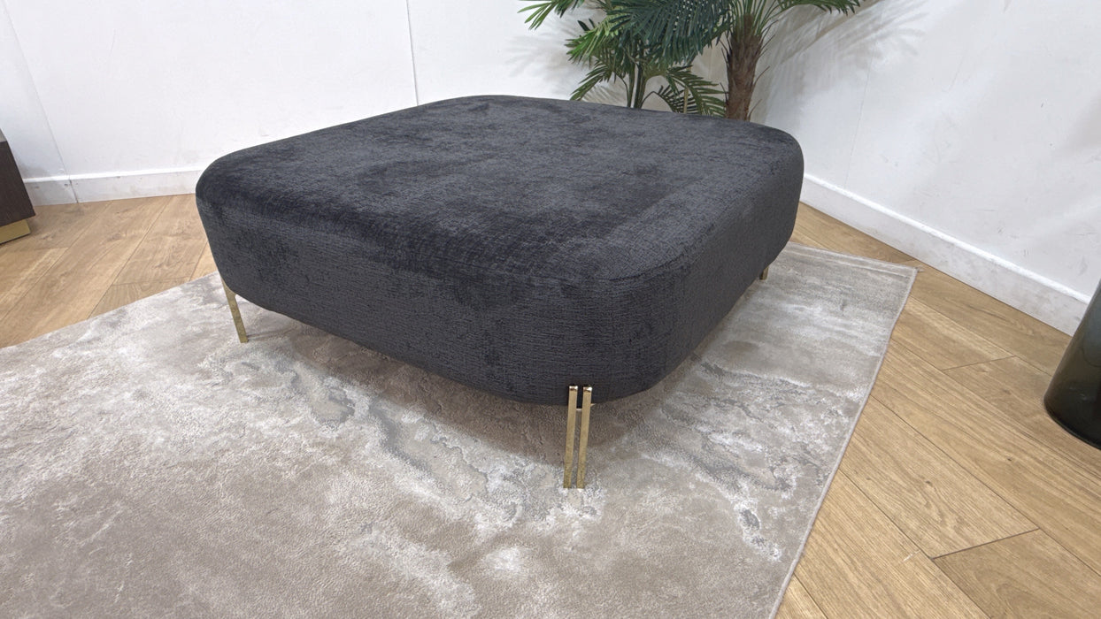 Sofology The Westwood Designer Footstool in Chenille Black Allover