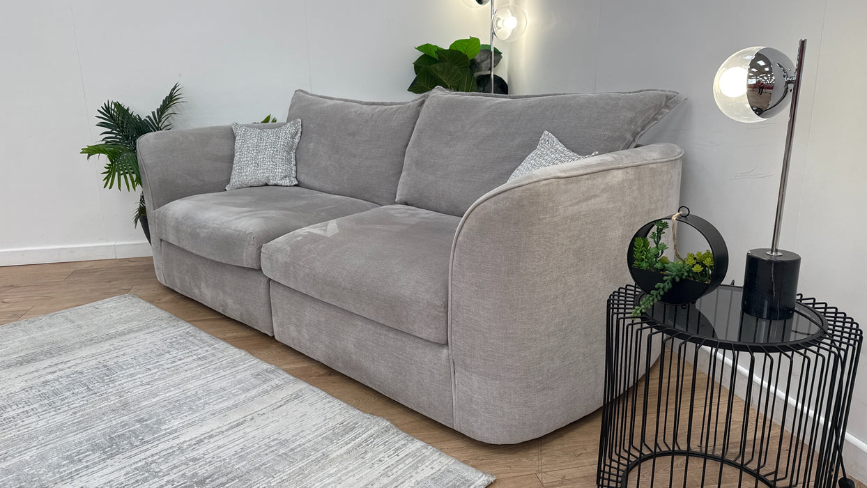 Sofology The Como 4 Seater Fabric Sofa in Como Villa Silver Plain Mix