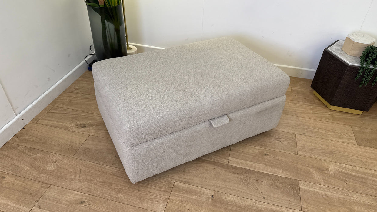 Sofology The Marble Arch Fabric Footstool in Cologne Wood Trim Mink All Over