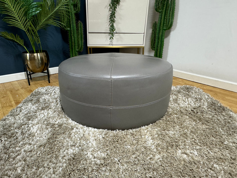 Lucca Round Footstool Le Mans Fossil Grey - (WA2)