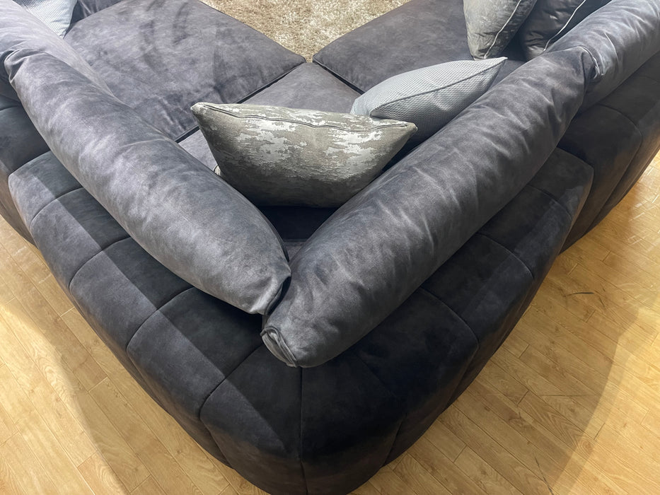 Emperor 1.5 Corner 3 Seater Full Back Lucerne Charcoal Mix Fabric (WA2)