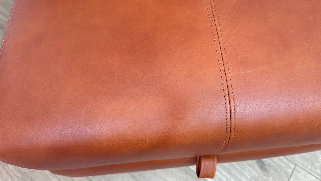 Sofology Adler Leather Storage Footstool in Relaxed Soft Amber
