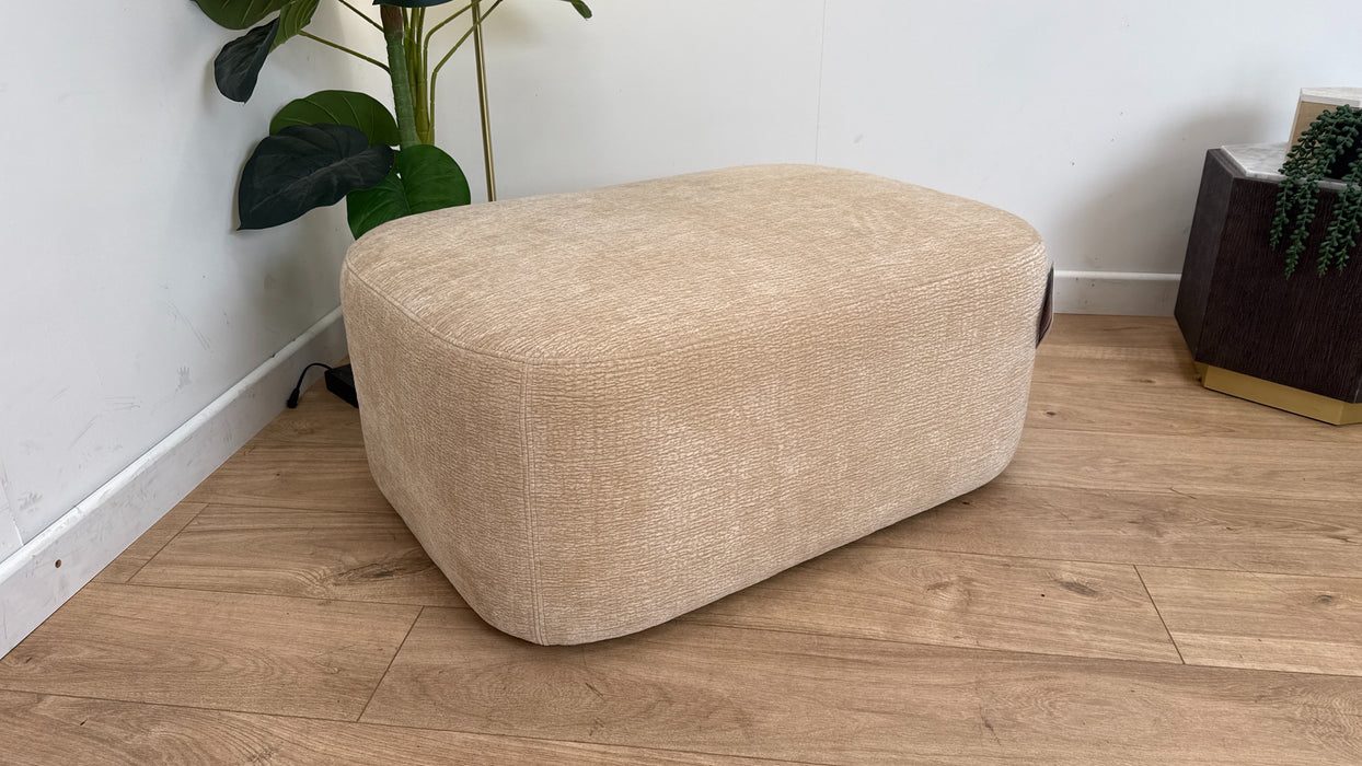 Sofology The Saxon Oval Footstool in Beige