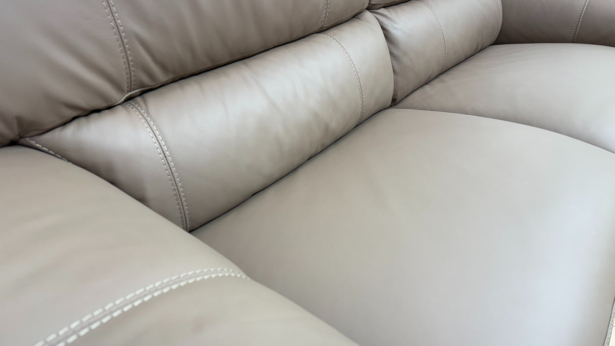 Sofology Santina Leather 3 Seater in Trusty Matt Mushroom