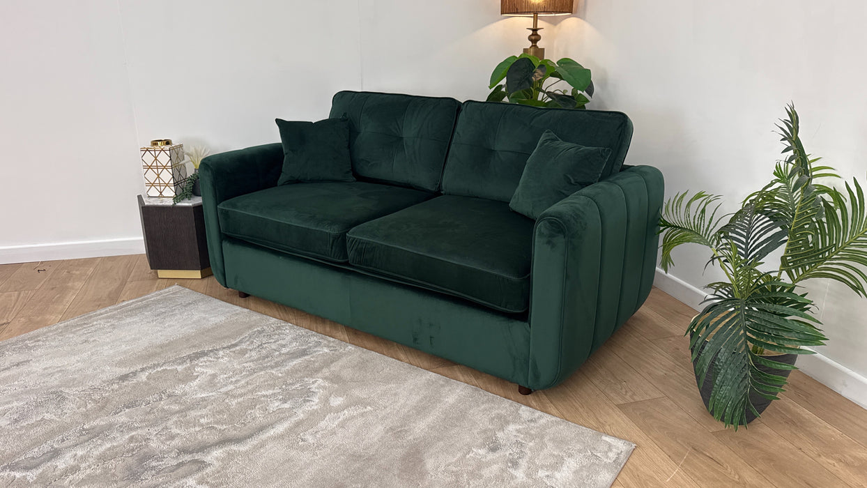 Sofology Islington Fabric 3 Seater Hypnos Deluxe Sofa Bed in Sleek Green