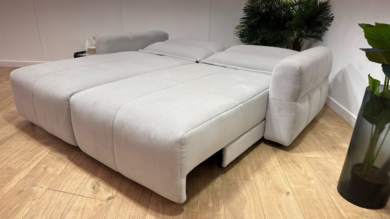 Sofology Sanctuary Fabric 3 Seater Double Power Chaise & Motion Back in Relaxed Chenille Stone
