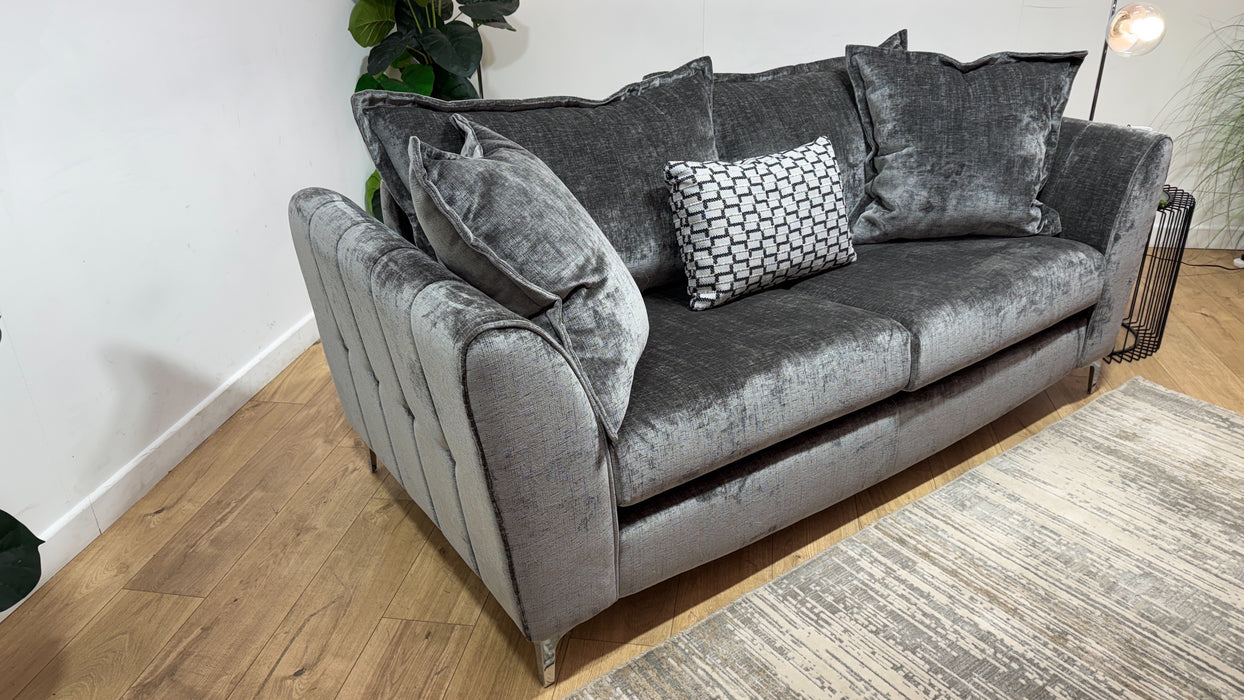 Sofology Luella Fabric 3 Seater in Luxe Chenille Grey Mix