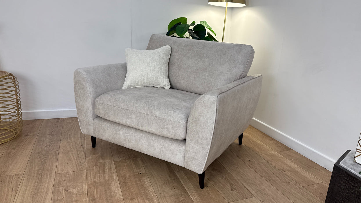 Sofology The Hackney Fabric Loveseat Sprung Seats in Mini Boucle Natural