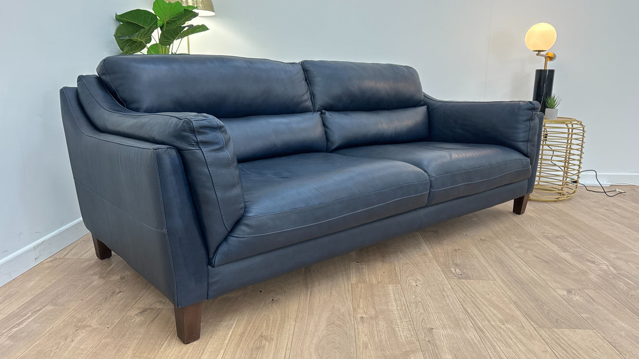 Torrington 3 Seater - Leather Sofa - Caruso Blue Admiral