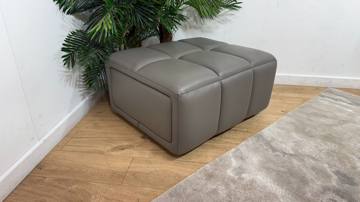 Sofology Luna Leather Storage Footstool in Elephant