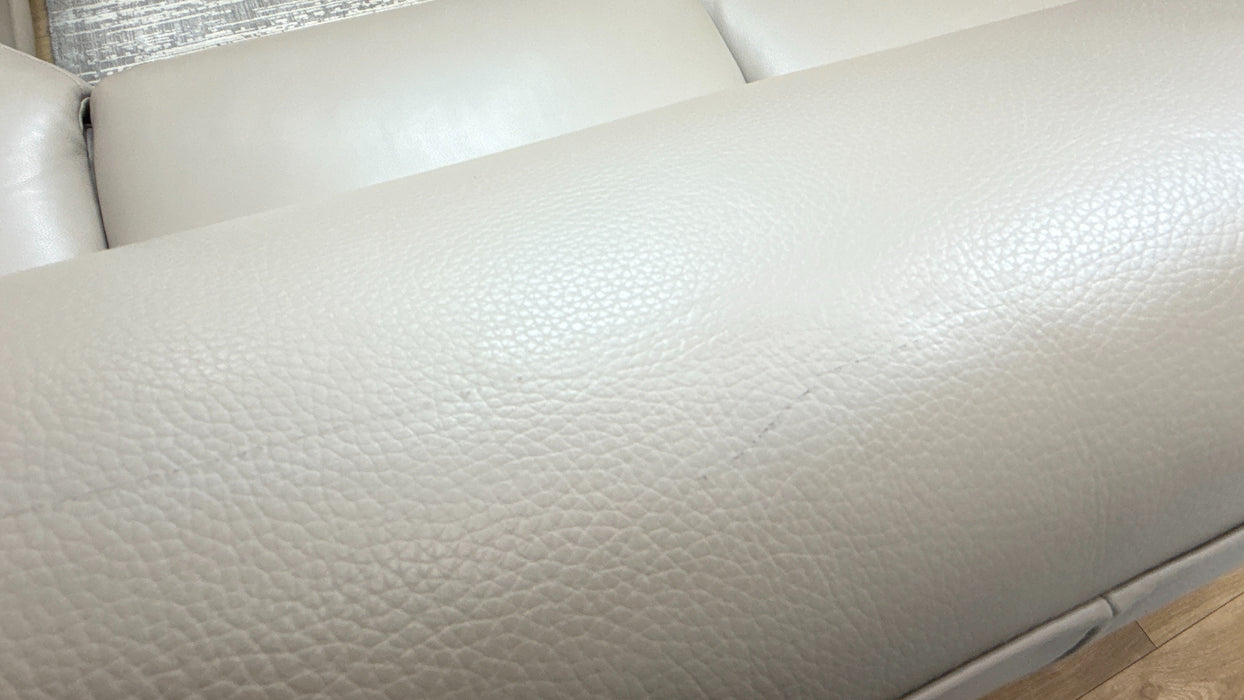 Sofology The Fratelli 1.5 Chaise Corner 3 Power Recliner/Headrest in Trusty Embossed Leather Stone