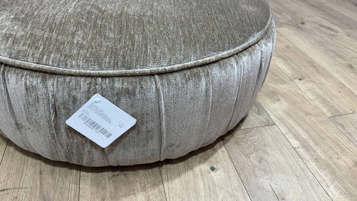 Sofology Lustre Fabric Designer Footstool in Luxury Plush Chenille Fawn