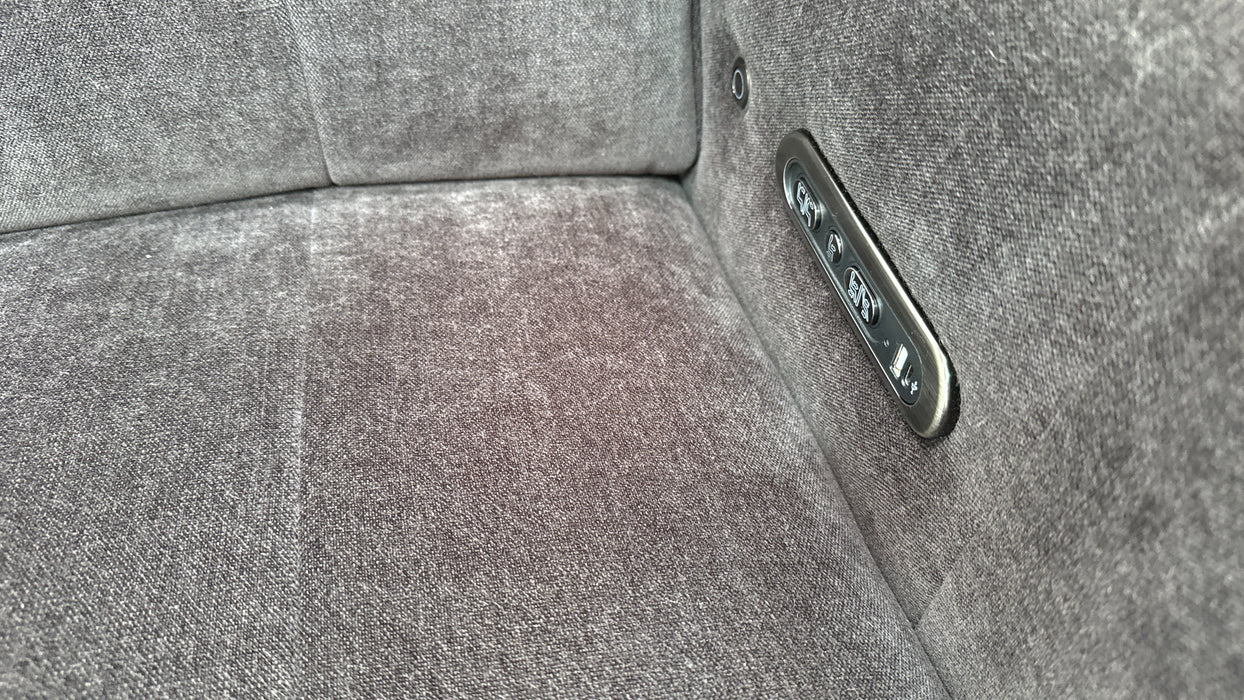 Sofology Lumiere Fabric 3 Console Corner 3 Power Recliner/Headrest in Relaxed Chenille Raisin