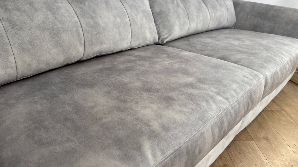 DFS The Studio 3 Seater Motion Fabric Sofa in Velvet Silver